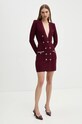 Elisabetta Franchi sukienka z domieszką wełny AM27S47E2 bordowy AW24