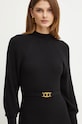 Haljina s primjesom vune Twinset crna 242TT3063