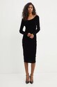 Boss Orange rochie de catifea negru 50524412