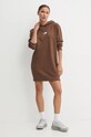 The North Face sukienka bawełniana Zumu Hooded Dress NF0A89F81OI1 brązowy AW24