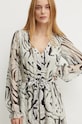 Guess sukienka z domieszką jedwabiu MARCELLE szary W4BK41.WE550