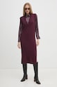Sisley sukienka z domieszką wełny 1276MV00T fioletowy AW24