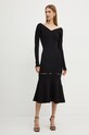 Victoria Beckham rochie midi negru 1424KDR005908A
