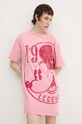 Pamučna haljina Desigual 19-MICKEY x Disney 24WWVK79 roza AW24