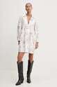 Bavlněné šaty Desigual LOUISVILLE 24WWVW66 bílá AW24