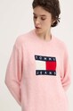 Сукня з домішкою вовни Tommy Jeans DW0DW18719 рожевий
