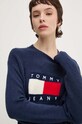 Сукня з домішкою вовни Tommy Jeans темно-синій DW0DW18719