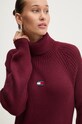 Бавовняна сукня Tommy Jeans бордо DW0DW19815