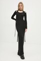 Y/Project sukienka MULTISCARF LONG SLEEVE KNIT DRESS 106DR008 czarny AW24