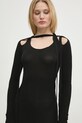 Y/Project sukienka MULTISCARF LONG SLEEVE KNIT DRESS 106DR008 czarny