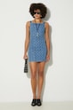 Φόρεμα τζιν Marine Serre Moon Laser Denim Mini Dress WDR056A μπλε AW24