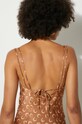 Marine Serre dress Moon Printed Flou Long Slip Dress WDR302A brown