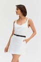 Saint Body rochie din in mini alb SB.559