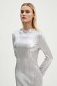 Never Fully Dressed rochie Silver Plisse Sophia NFDDR1588 argintiu AW24