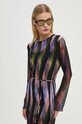 Never Fully Dressed sukienka Purple Zig Zag Gaia Plisse NFDDR1515 multicolor AW24