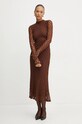 Šaty Bardot OLA s elastanom hnedá 59476DB