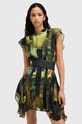 AllSaints rochie FLEUR mini verde W027DB