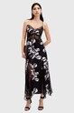 AllSaints rochie din matase JASMINE maxi negru W029DB