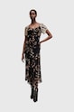 AllSaints rochie LEAH midi negru W051DB