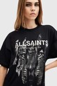 Bombažna obleka AllSaints RIPROAR W234DB črna AW24