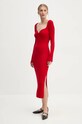 FROM FUTURE sukienka wełniana casual czerwony WRO01469