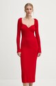 FROM FUTURE sukienka wełniana WRO01469 czerwony SS25