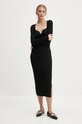 FROM FUTURE rochie din lana WRO01469 negru SS25