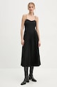 Theory rochie și pulover din amestec de lână midi negru O0805603