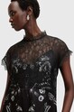 Сукня з домішкою шовку AllSaints GIAN DRESS W026DB чорний AW24
