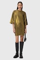 AllSaints rochie OPAL LOGO DRESS mini galben W185DB