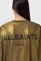 AllSaints rochie OPAL LOGO DRESS galben W185DB