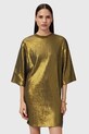 AllSaints sukienka OPAL LOGO DRESS W185DB żółty