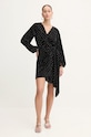 Never Fully Dressed rochie de catifea Mini Vienna Dress NFDDR1211 negru AW24