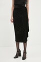 Never Fully Dressed spódnica welurowa Jaspre koktajl czarny NFDSK557