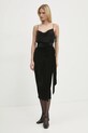 Never Fully Dressed fustă de catifea Jaspre NFDSK557 negru AW24