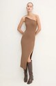 Φόρεμα Rick Owens Lilies στενό καφέ LI02D5534CVI