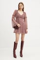 Weekend Max Mara rochie de matase 2425226013600 burgundia AW24