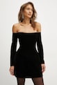 Платье из велюра Bardot NADENE чёрный 59528DB1