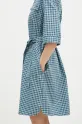 Maison Kitsuné rochie din bumbac Double Pocket NW01620WC5015 albastru