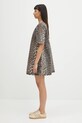 GANNI denim dress Print Denim Open Back Mini J1677 brown AW24