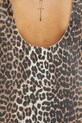 GANNI denim dress Print Denim Open Back Mini brown J1677
