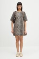GANNI denim dress Print Denim Open Back Mini J1677 brown