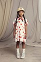 Mini Rodini sukienka bawełniana dziecięca Hearts wzorzyste biały 2465010842