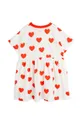 Otroška bombažna obleka Mini Rodini Hearts 100 % Organski bombaž