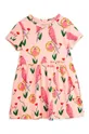 roza Dječja pamučna haljina Mini Rodini Parrots Za djevojčice