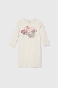 Guess sukienka bawełniana dziecięca nadruk beżowy J3YK13.KA6W4.9BYH