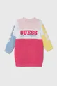 roza Otroška bombažna obleka Guess Dekliški