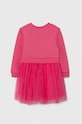 Guess sukienka bawełniana dziecięca K4YK09.KB8R0.9BYH różowy AW24