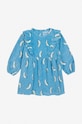 Dětské bavlněné šaty Bobo Choses Beneath The Moon 224AB083 modrá AW24