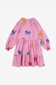 DÍVKA Dětské bavlněné šaty Bobo Choses Wonder Horse 224AC110 růžová